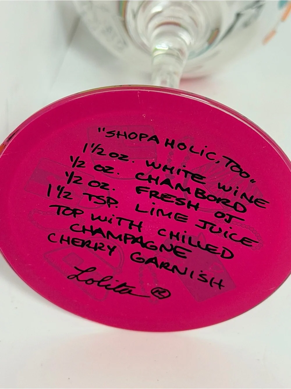 Lolita “Shopaholic, Too” Plastic Wine Glass Pink Purse & Shoe Design
